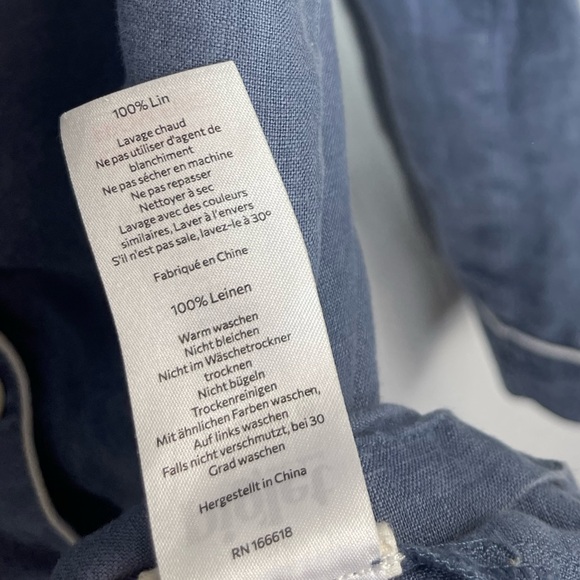 Piglet in Bed Blueberry Linen Pajama Set 2 Pieces Shirt & Pants S Boho Luxury - Picture 13 of 15